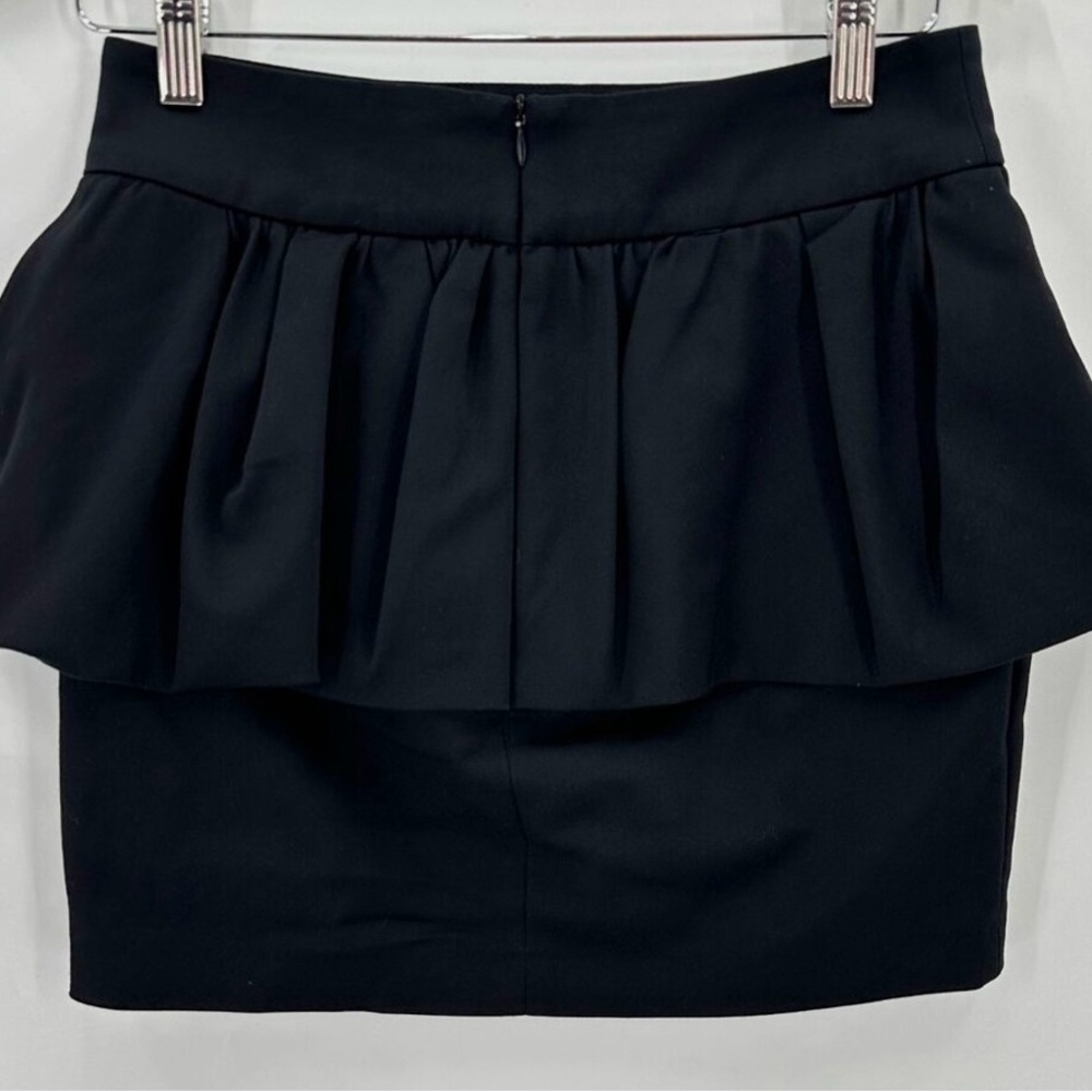 Zara Woman XS Black Skirt Bubble Peplum Pencil Mini Career Cotton Stretch Party - Picture 3 of 7